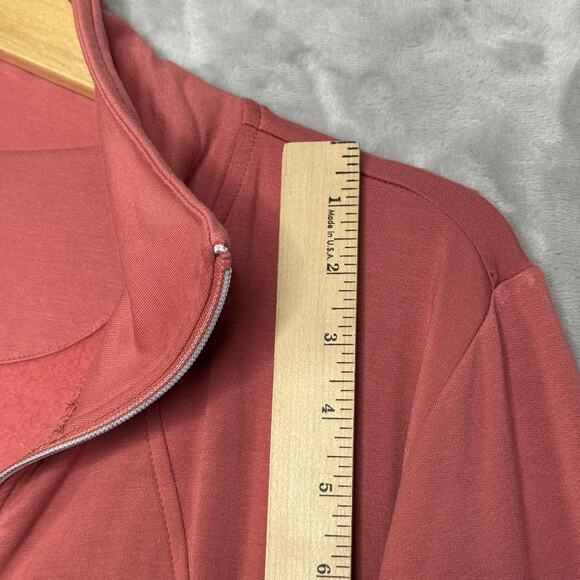 Coldwater Creek Jacket Womens Small Pink Full Zip Mock Neck Pockets Stretch - Picture 8 of 10